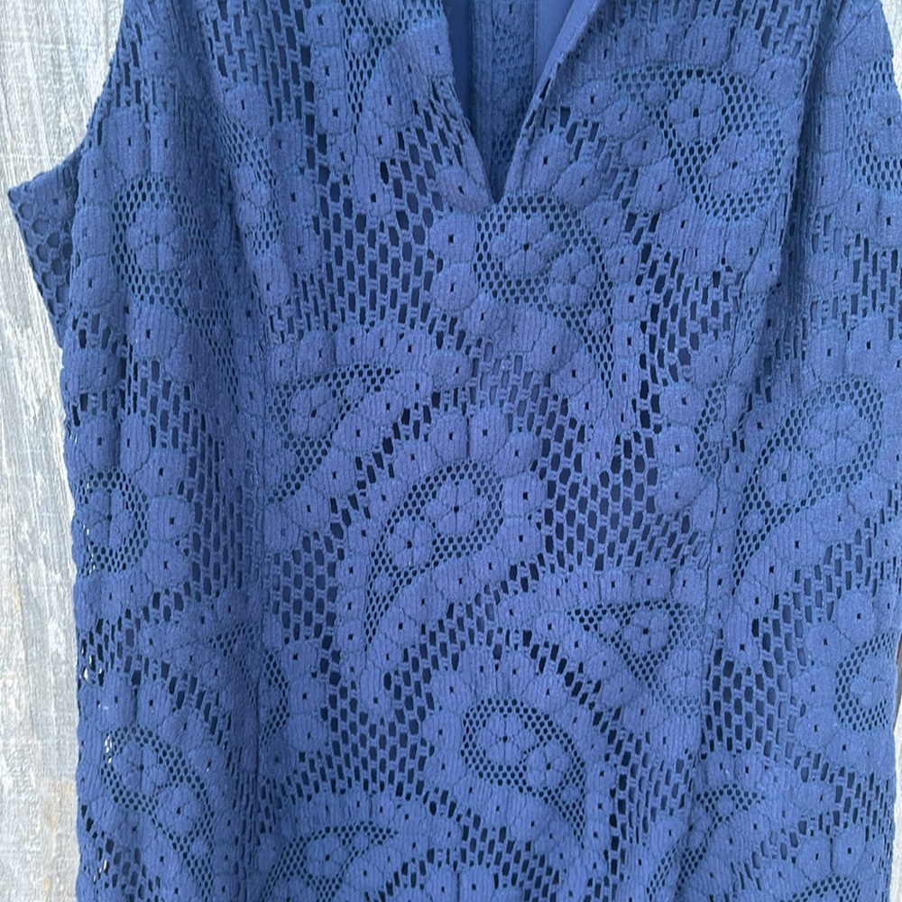 Lilly Pulitzer sleeveless navy lace dress Empire waist-size 12-lace - Picture 11 of 14